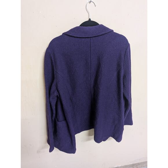 Chico’s 100% Wool Jacket Purple Size 2 (size 12) Classic Warm Textured Style - Picture 5 of 7